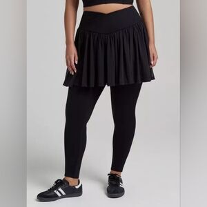 Torrid TRU Y2K 80s Vibe Black Mesh Active Skirt Performance Leggings 3X Nwt